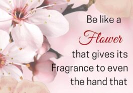 Be like a Flower that gives its fragrance to even the hand that crushes it meaning