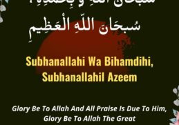 subhanallahi wa bihamdihi subhanallahil azeem meaning in roman english